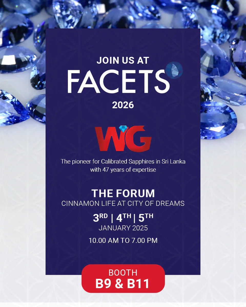 Wijaya Gems FACETS Sri Lanka 2026 exhibition poster